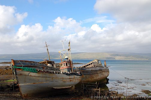 Fischerboote, Isle of Mull, Schottland